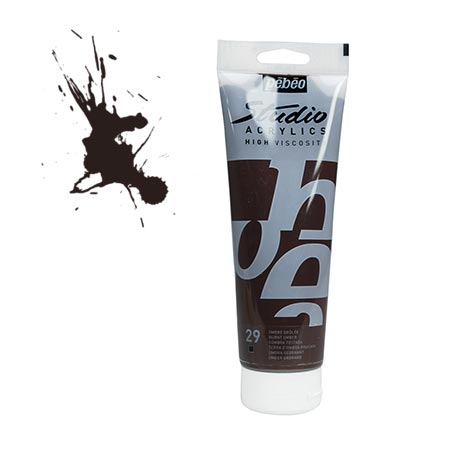 Pebeo Studio Acrylics High Viscosity 250 ml Burnt Umber || الوان بيبيو اكريليك 250 مل بني محروق