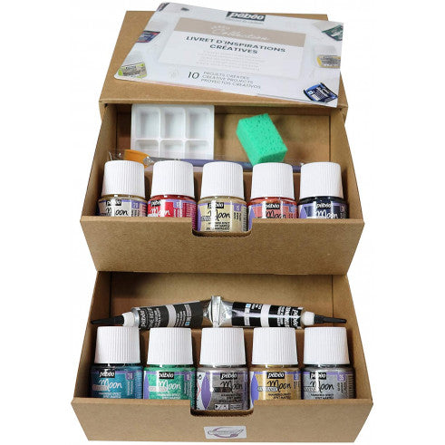 Pebeo Fantasy Moon Collection Box 10 Colors || الوان فانتازيا القمر من بيبيو 10 لون مع الادوات