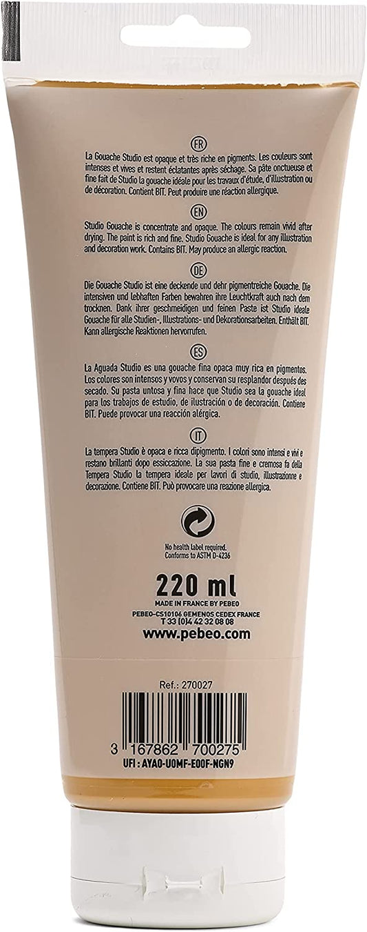 Pebeo Studio Gouache 220 ml Ochre Yellow Color || الوان قواش بيبيو 220 مل لون اصفر اوكر