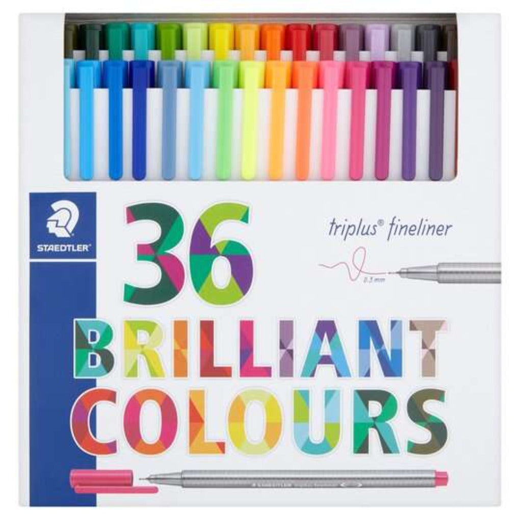 Staedtler Triplus Fineliner Brilliant Colors 36 Color || الوان ستدلر فاينلاينر ٣٦ لون ملونة ضعيفه