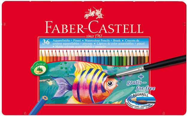Faber Castell WaterColor Pencils with Brush || واتر كلر الوان فيبر كاستل خشبيه