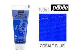 Pebeo Studio Acrylics High Viscosity 100 ml Cobalt Blue || الوان بيبيو اكريليك 100 مل لون ازرق كوبالت
