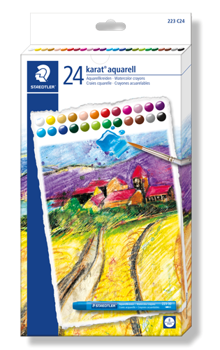 Staedtler 24 Karat Aquarell || ألوان شمعية مائيه كارات ستدلر 24 لون