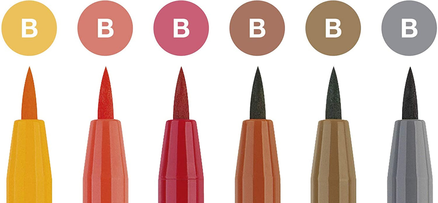 Faber Castel 6 Pitt Artist Manga Brush Pens || الوان فيبر كستل راس فرشاه للمانقا