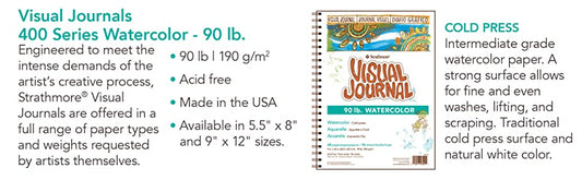 Strathmore Visual Watercolor Journal 22.9*30.5 cm || دفتر رسم مائي ماركة ستراثمور