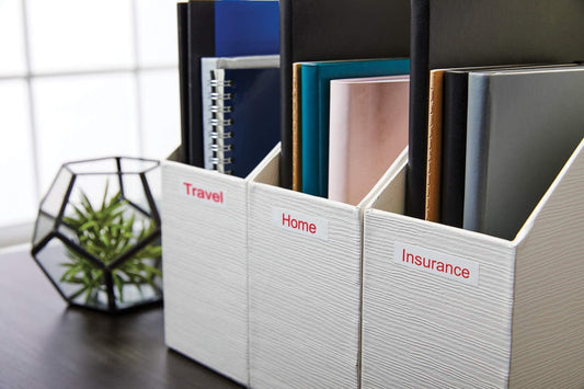 DYMO Labels for Label Machine 1/2 inch Red on white || ليبلات دايمو خاصه لماكينه الملصقات 1/2 انش خط احمر علي ليبل ابيض