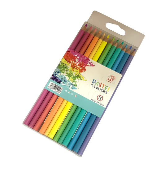A&T Color Me Pastel Coloring Pencils 12 Colors || الوان خشبية باستيل كولور مي ١٢ لون