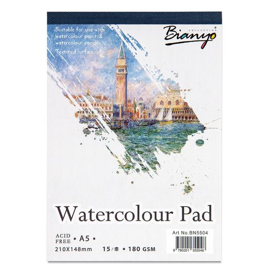 Bianyo Watercolour Paper Pad 180 gm Acid Free || دفتر رسم مائي 180 جم خالي من الاحماض