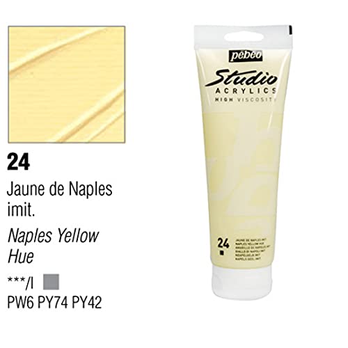 Pebeo Studio Acrylics High Viscosity 100 ml Naples Yellow || الوان بيبيو اكريليك 100 مل لون اصفر نابلز