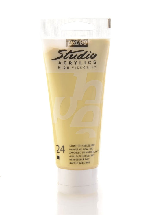 Pebeo Studio Acrylics High Viscosity 100 ml Naples Yellow || الوان بيبيو اكريليك 100 مل لون اصفر نابلز