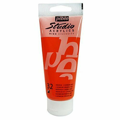 Pebeo Studio Acrylics High Viscosity 100 ml Orange Cadmium || الوان بيبيو اكريليك 100 مل لون برتقالي كادميوم