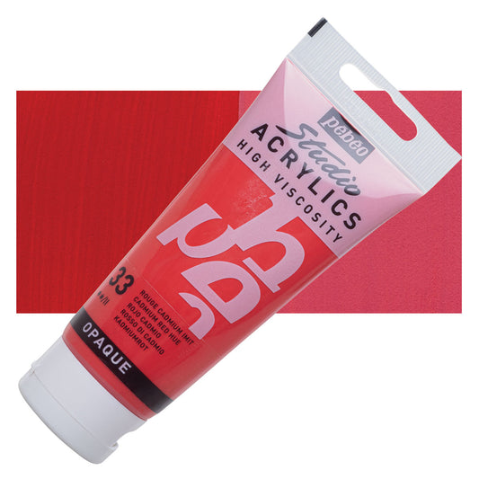 Pebeo Studio Acrylics High Viscosity 100 ml Cadmium Red || الوان بيبيو اكريليك 100 مل لون احمر كادميوم