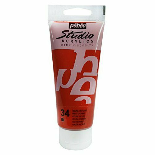 Pebeo Studio Acrylics High Viscosity 100 ml Red Ochre || الوان بيبيو اكريليك 100 مل لون احمر اوكر