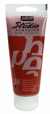 Pebeo Studio Acrylics High Viscosity 100 ml Burnt Sienna || الوان بيبيو اكريليك 100 مل لون سيانا محروق