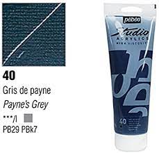 Pebeo Studio Acrylics High Viscosity 100 ml Paynes Grey || الوان بيبيو اكريليك 100 مل لون رمادي باينز