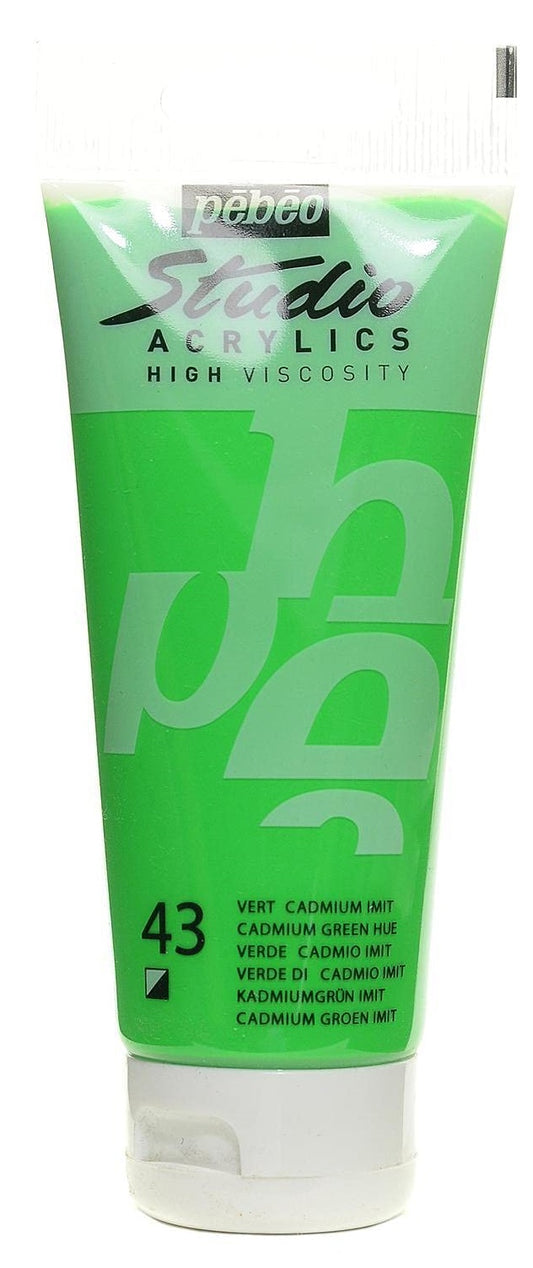Pebeo Studio Acrylics High Viscosity 100 ml Cadmium Green || الوان بيبيو اكريليك 100 مل لون اخضر كادميوم