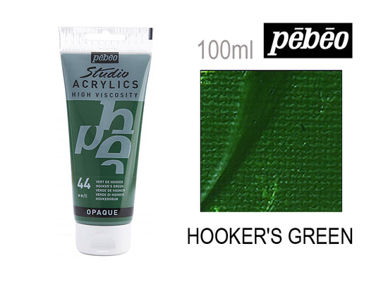 Pebeo Studio Acrylics High Viscosity 100 ml Hookers Green || الوان بيبيو اكريليك 100 مل لون اخضر هوكر