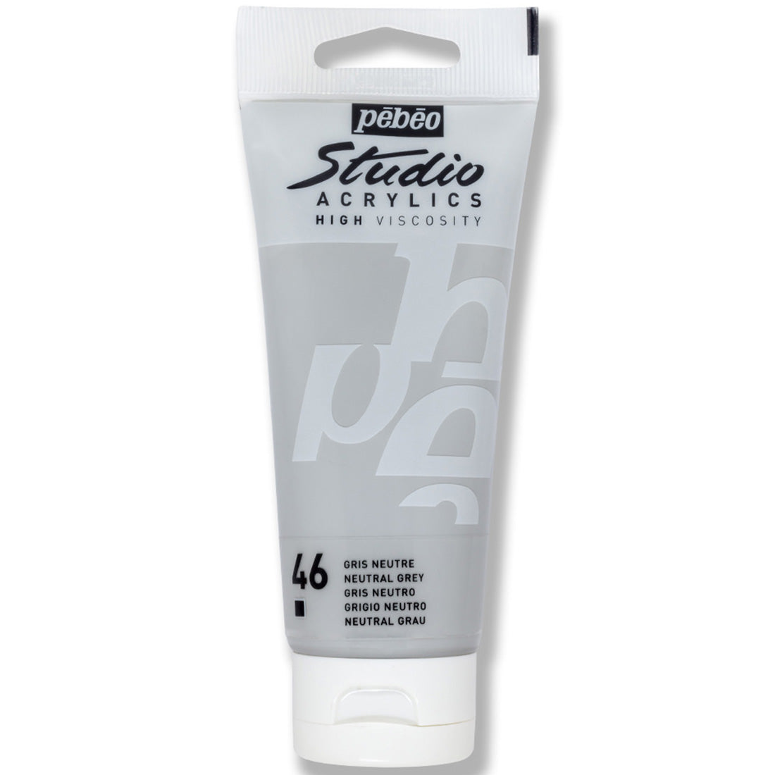 Pebeo Studio Acrylics High Viscosity 100 ml Neutral Grey || الوان بيبيو اكريليك 100 مل لون رمادي