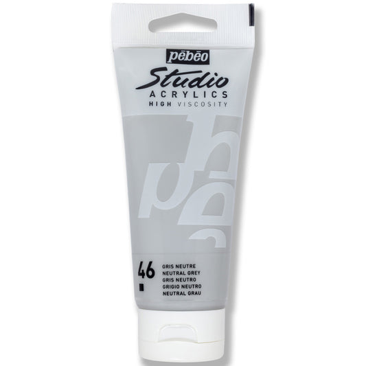 Pebeo Studio Acrylics High Viscosity 100 ml Neutral Grey || الوان بيبيو اكريليك 100 مل لون رمادي