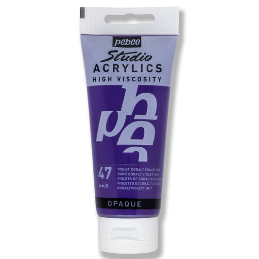 Pebeo Studio Acrylics High Viscosity 100 ml Dark Cobalt Violet || الوان بيبيو اكريليك 100 مل بنفسجي كوبالت