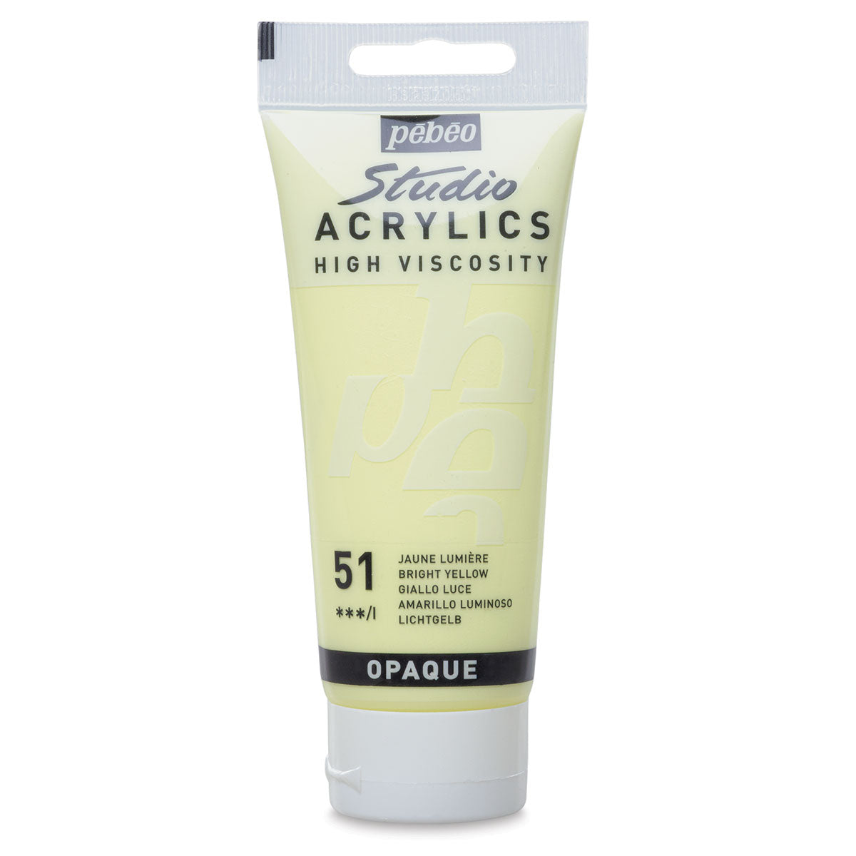 Pebeo Studio Acrylics High Viscosity 100 ml Dark Bright Yellow || الوان بيبيو اكريليك 100 مل اصفر برايت