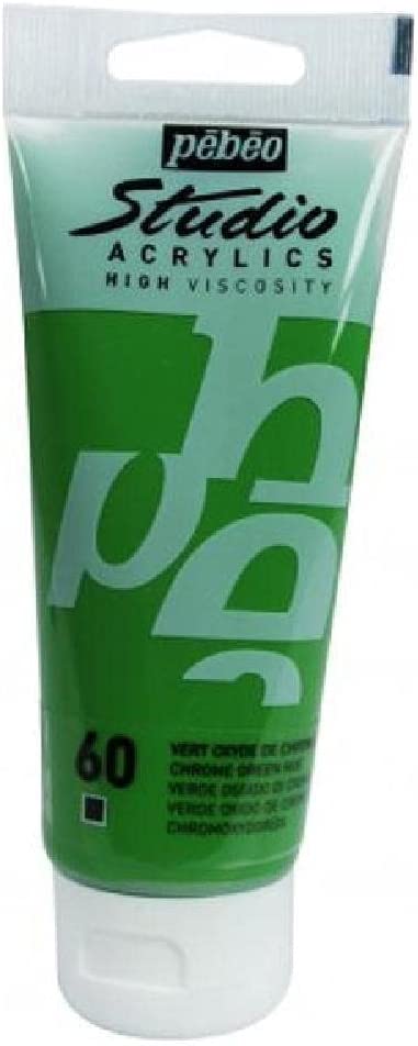 Pebeo Studio Acrylics High Viscosity 100 ml Chrome Green Hue || الوان بيبيو اكريليك 100 مل اخضر كروم