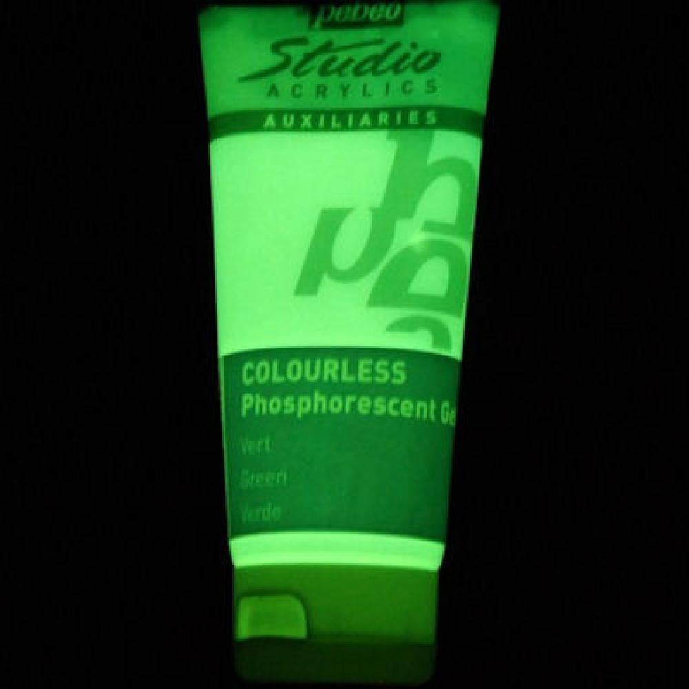 Pebeo Acrylic Phosphorescent Gel Glow in the Dark Green || الوان اكريليك بيبيو المضيئه قلو ان ذا دارك اخضر