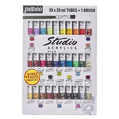 Pebeo Studio Acrylics High Viscosity 30 color set 20 ml  || مجموعه الوان اكريليك بيبيو عصاره 30 لون حجم 20 مل