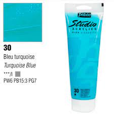 Pebeo Studio Acrylics High Viscosity 100 ml Turquoise Blue || الوان بيبيو اكريليك 100 مل لون ازرق تركوازي