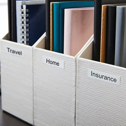 DYMO Labels for Label Machine 1/2 inch black on white || ليبلات دايمو خاصه لماكينه الملصقات 1/2 انش خط اسود علي ليبل ابيض