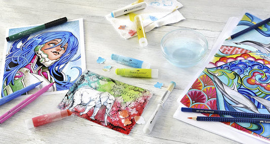 Faber Castel 6 Pitt Artist Manga Brush Pens || الوان فيبر كستل راس فرشاه للمانقا