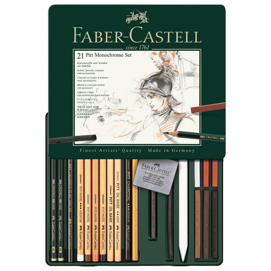 Faber Castell Pitt Monochrome set || طقم فيبر كاستل بت مونكروم 21 قطعه
