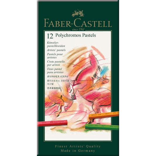 Faber castell Polychromos Pastels Set 12 || الوان باستيل فيبر كاستل 12 بوليكروموس لون