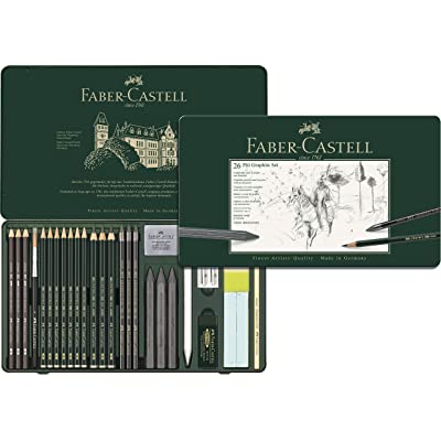 Faber Castel 26 Piece Pitt Graphite Tin Set || مجموعه اقلام سكيتش فيبر كستل