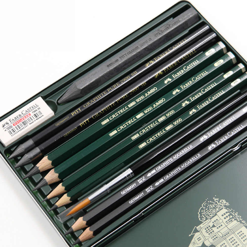 Faber Castel 11 Piece Pitt Graphite Set || اقلام سكيتش وفحم فيبر كاستل 11 قطعه