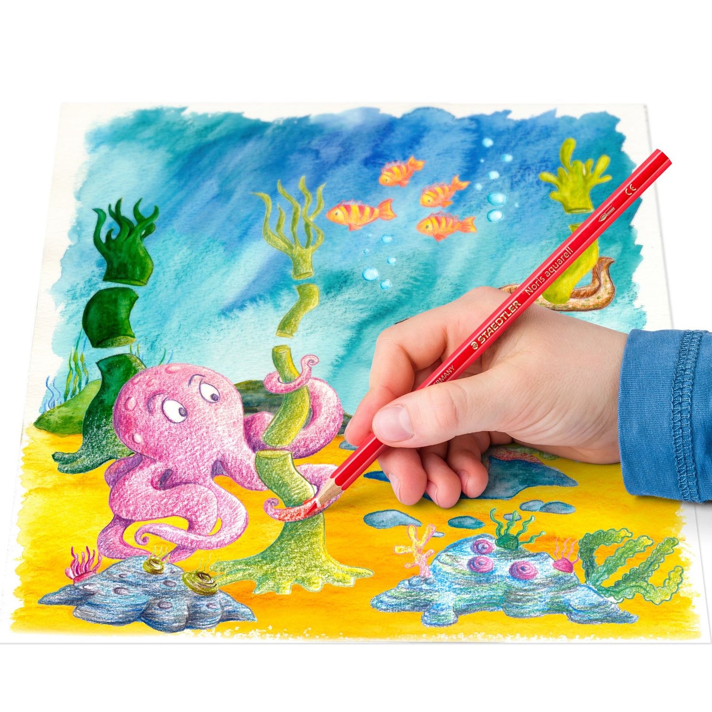 Staedtler Noris® WaterColour Pencils with Brush 24 Colors  || الوان خشبيه مائيه ستدلر مع فرشاه ٢٤ لون⁩