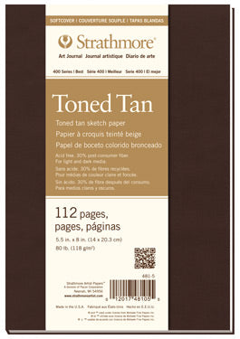 Strathmore Toned Tan 112 Pages 118 gm 14*20.3 cm || دفتر ورق كرافت بني ستراثمور تون بني 118 جم