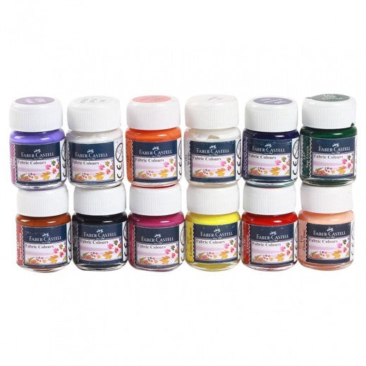 Faber Castell Fabric and Acrylic Set 12 Colors || الوان اكريليك قماش فيبر كاستل 12 لون