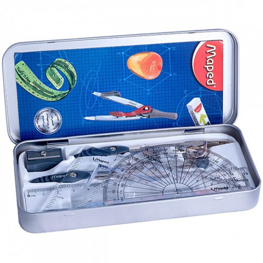 Maped Math Study Set of 9 || علبة هندسه مابد ٩ قطع