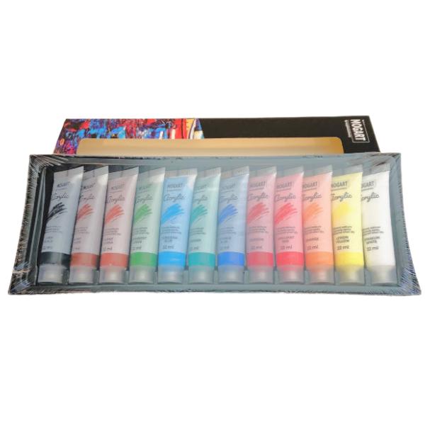 Mogart Acrylic Colors Set 12 Colors 22 ml || مجموعة الوان اكريليك موق ارت ١٢ لون حجم ٢٢ مل
