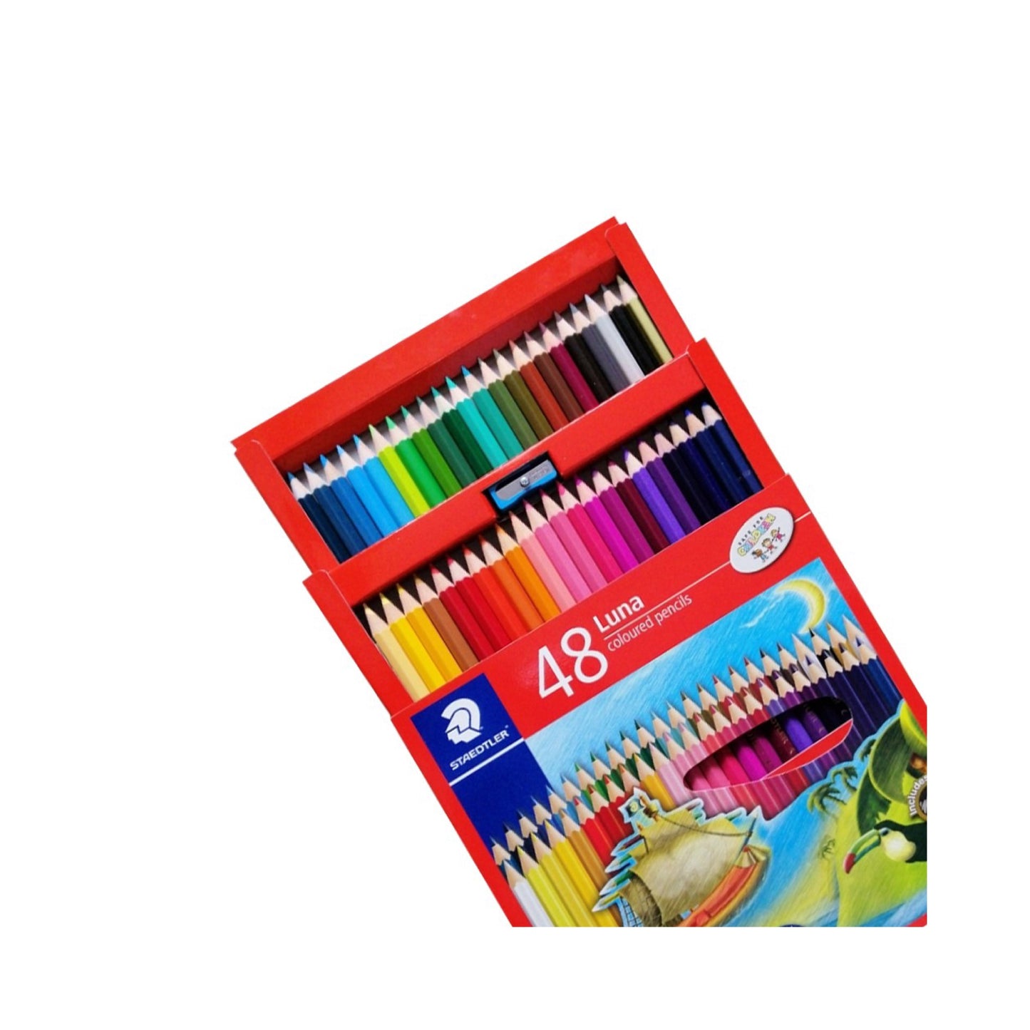Staedtler Luna colored pencils 48 Colors || الوان خشبية ستدلر علبة كرتون الاصدار الاحمر 48 لون