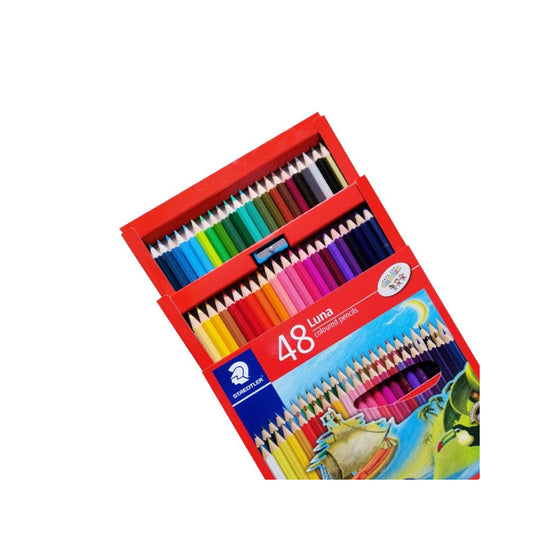 Staedtler Luna colored pencils 48 Colors || الوان خشبية ستدلر علبة كرتون الاصدار الاحمر 48 لون