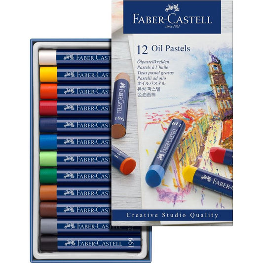 Faber Castell Oil Pastel 12 Colors || الوان باستيل زيتية فيبر كاستل ١٢ لون