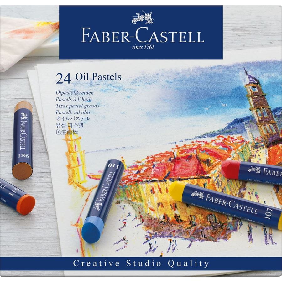 Faber Castell Oil Pastel 24 Colors || الوان باستيل زيتية ٢٤ لون فيبر كاستل