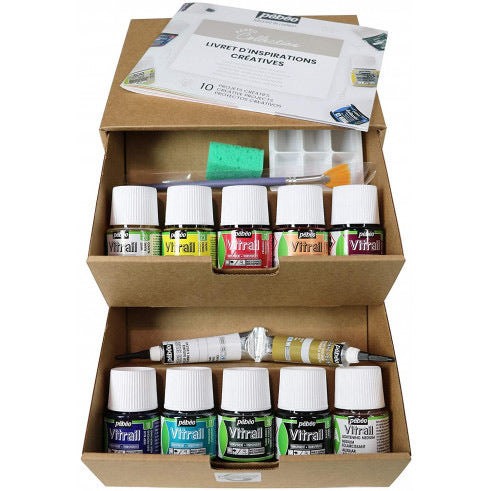Vitrail pebeo Glass Paint Box Set 10 Colors || مجموعه الوان زجاج فيترال بيبيو 10 لون