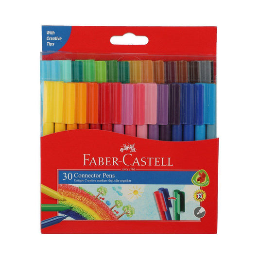 Faber Castell connector Felt Tip Colored Markers 30 Colors || الوان شينيه فيبر كاستل كونيكت⁩ ٣٠ لون⁩