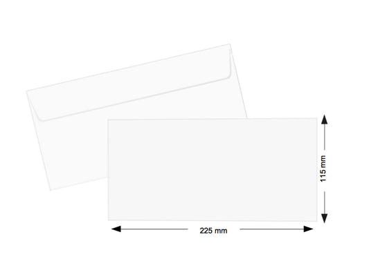 Atlas Plain White Envelope 225*115 mm Pack of 50 || اظرف سادة لون ابيض حجم ٢٢٥*١١٥ مم باكيت ٥٠ حبة