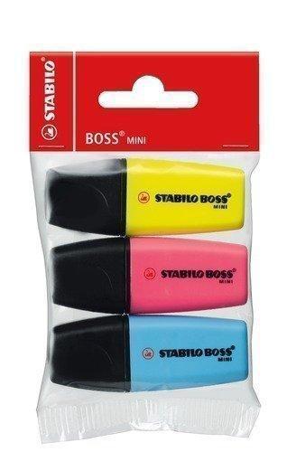 Stabilo Mini 3 Color Pack || الوان فسفورية ستابيلو ٣ الوان ميني مقاومة للجفاف⁩