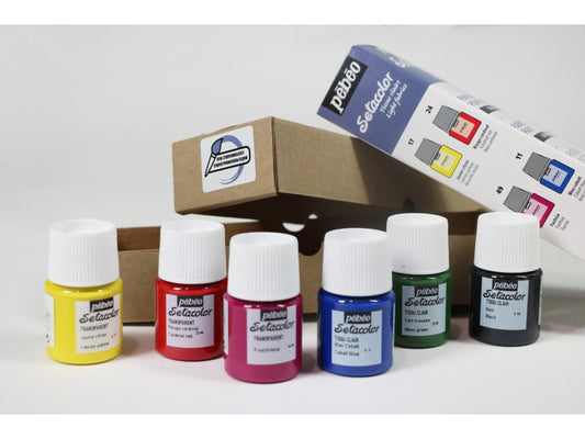 Pebeo Setacolor Light Fabrics Set 6 Colors 20 ml || مجموعه الوان بيبيو سيتاكولور الفاتحه 6 لون حجم 20 مل