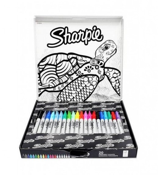 Sharpie special edition box of 20 permanent markers || الوان ماركر شاربي 20 لون